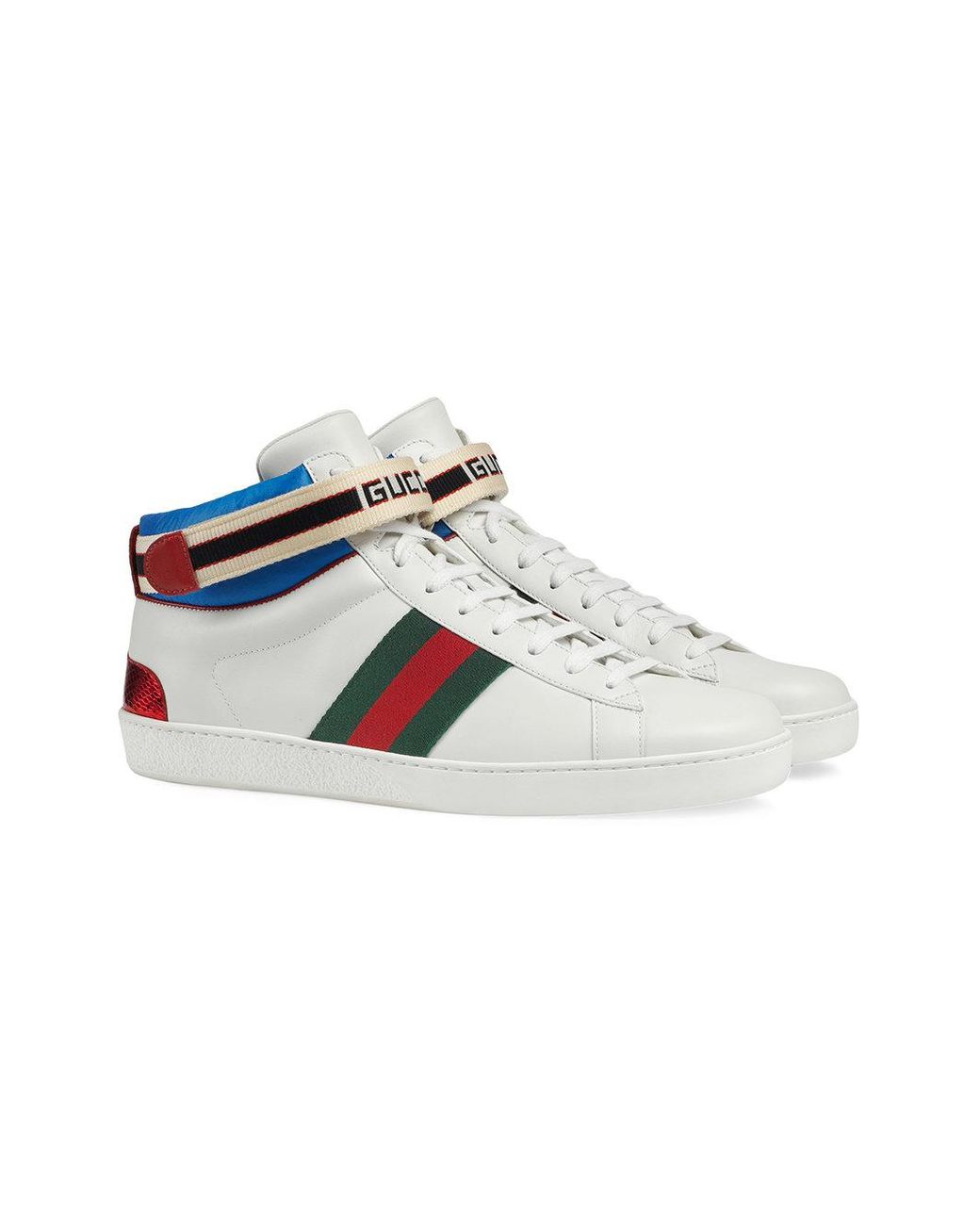 Gucci Leather Ace Stripe High-top 