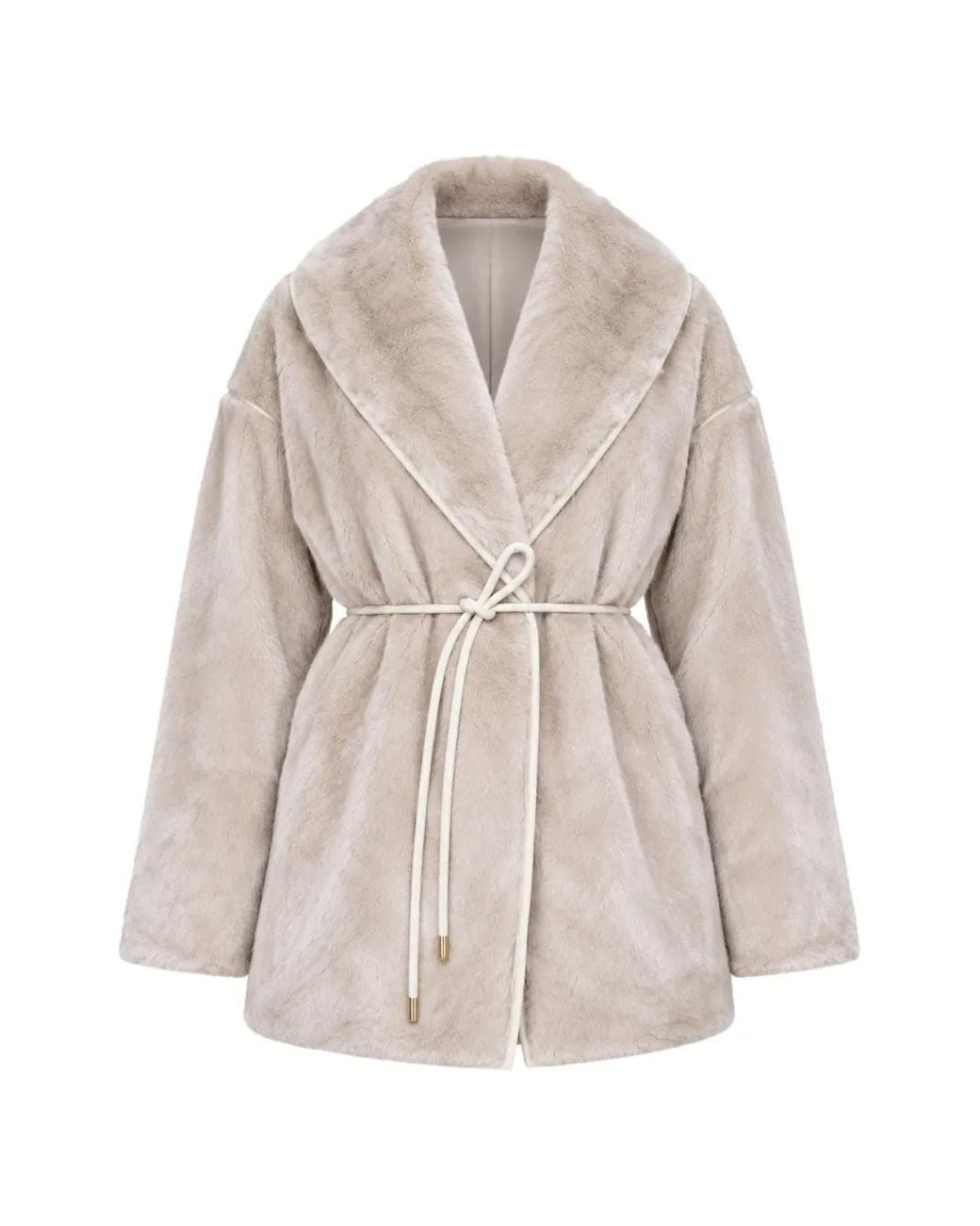 Kaos Natural Fur Belted Jacket