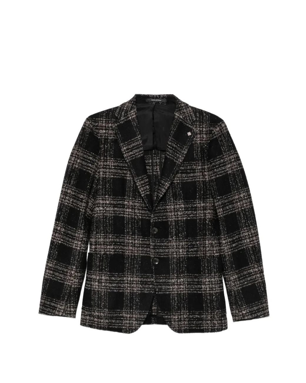 Tagliatore Black Check-Pattern Single-Breasted Blazer for men