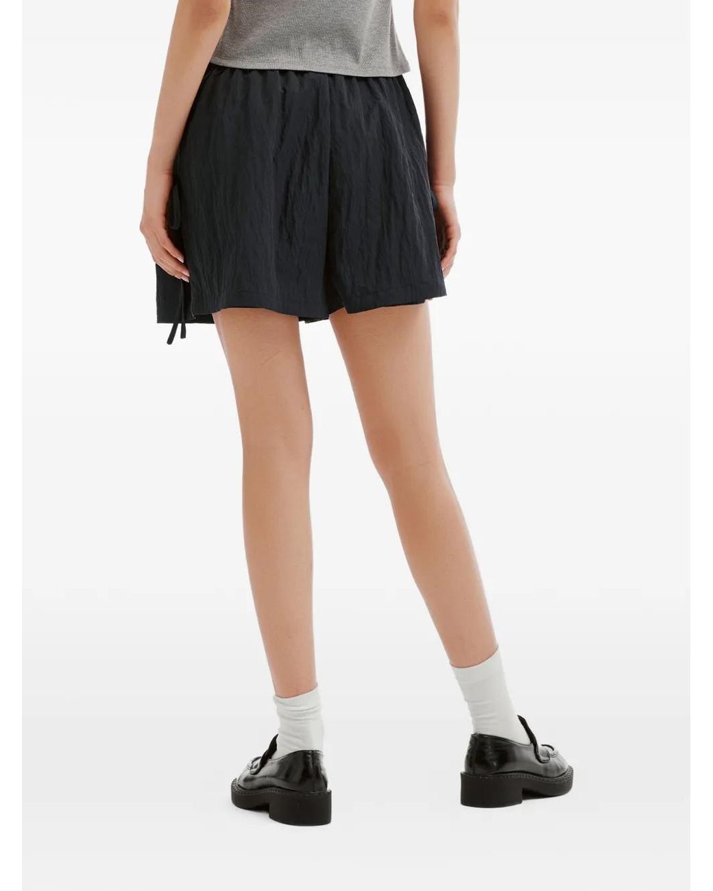 B+ AB Blue Drawstring-Waist Side-Tie Mini Shorts