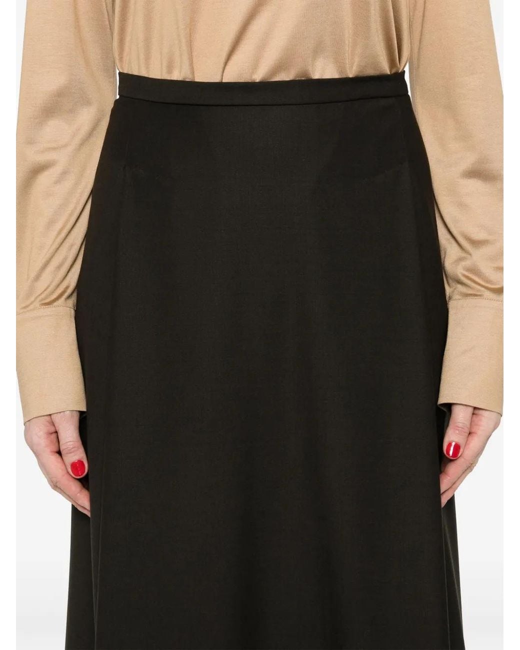 Fabiana Filippi Black Pleated Midi Skirt