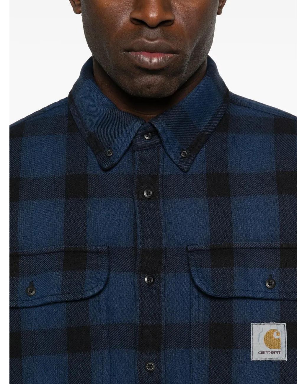 Carhartt Blue Edmands Check Shirt for men