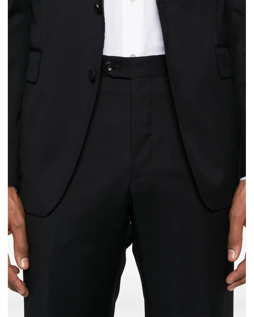 Tagliatore Black Virgin-Wool Suit for men