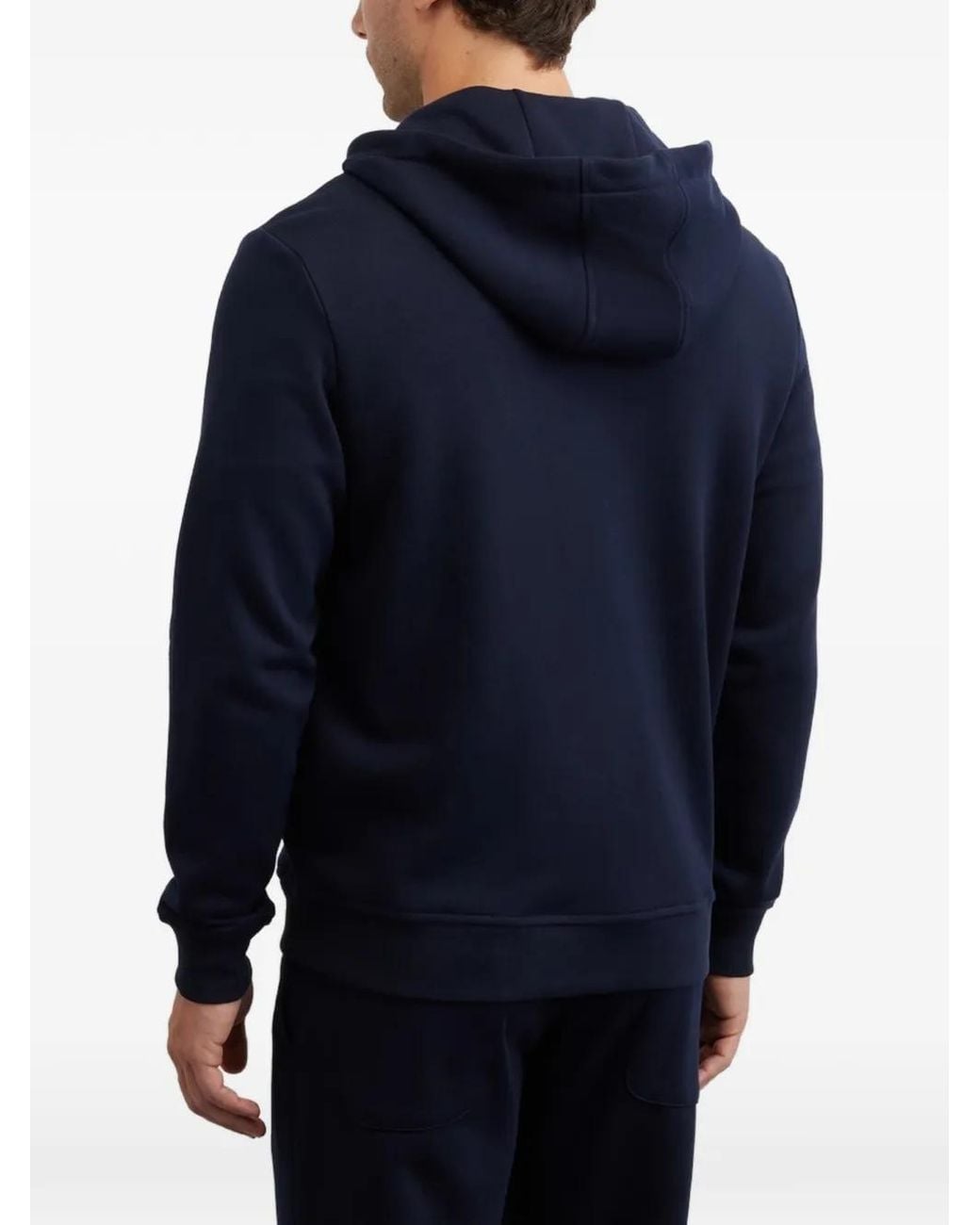 Pal Zileri Blue Hooded Zip Sweater for men