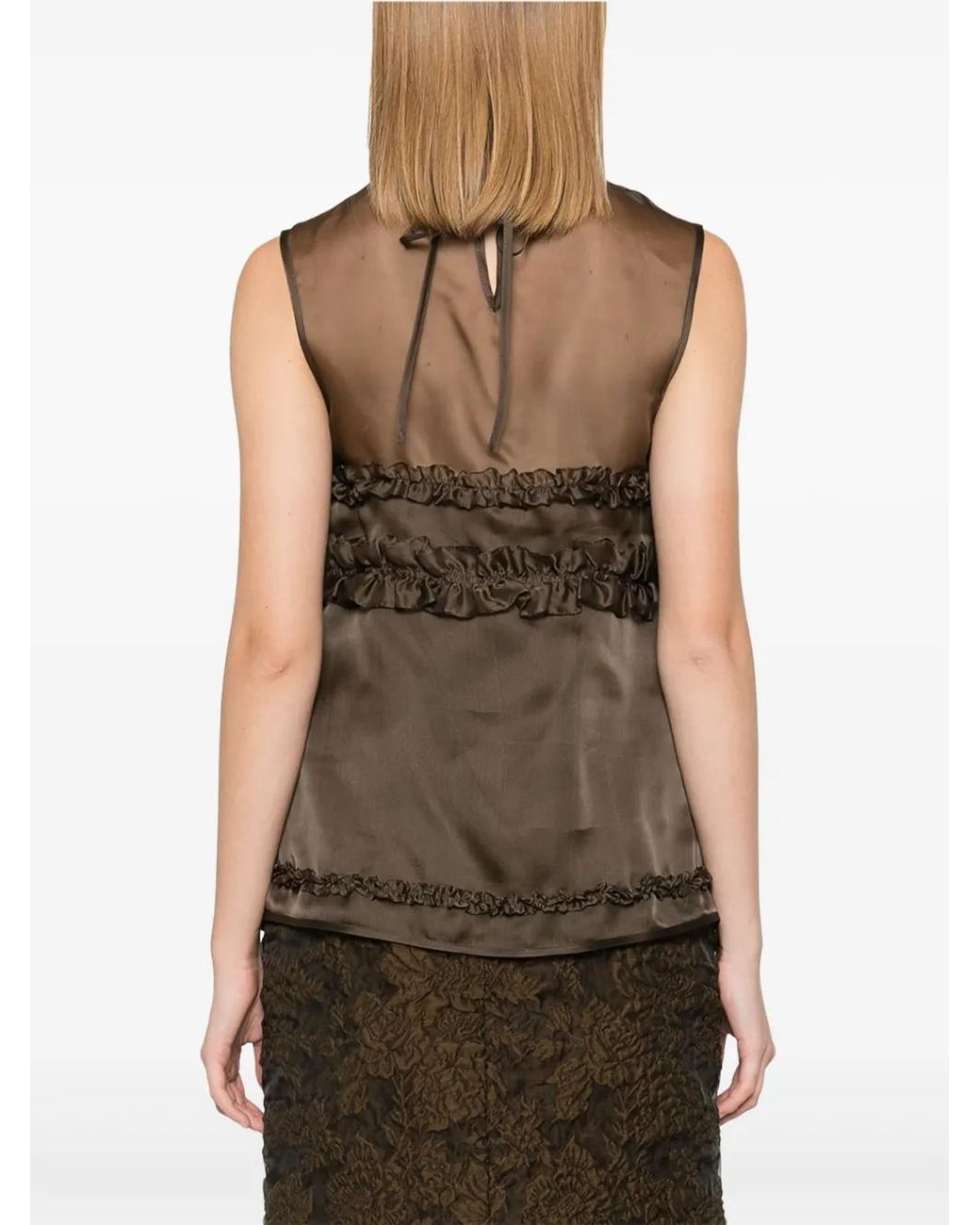 CECILIE BAHNSEN Gray Orietta Blouse