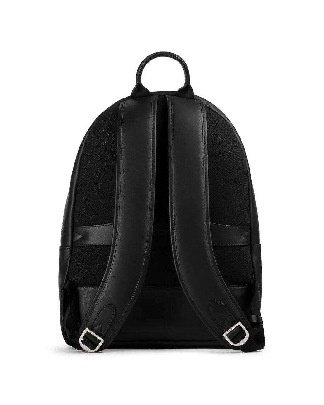 Doucal's Black Leather Backpack for men