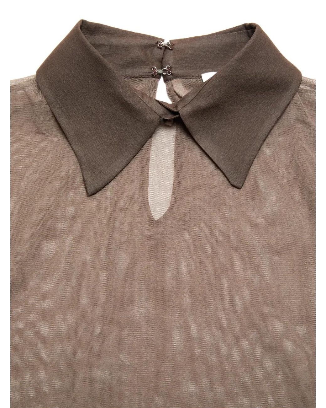 Acne Brown Sheer Nylon Shirt