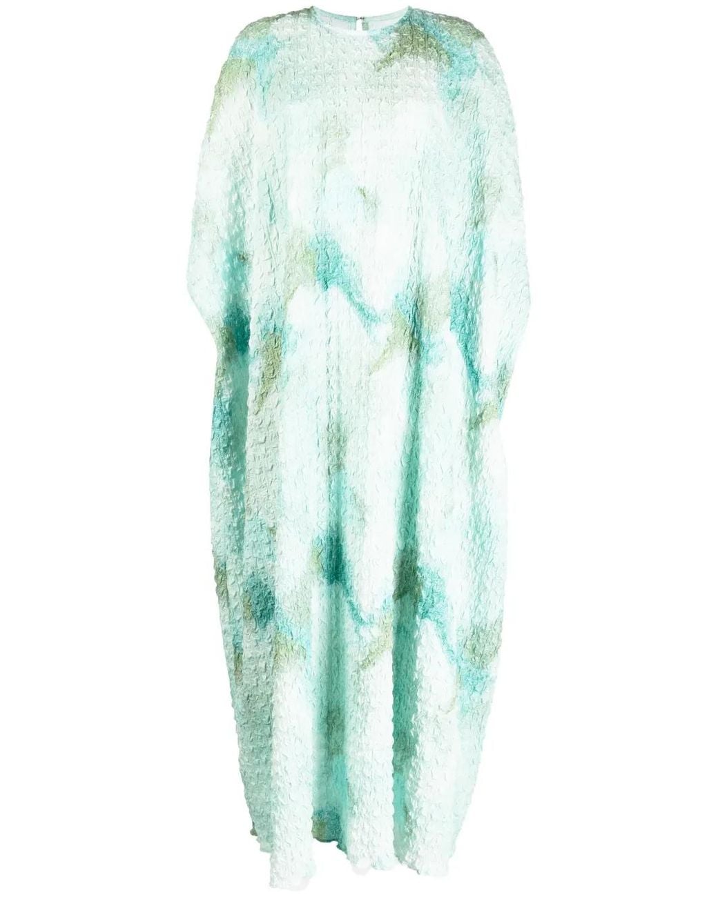 Bambah Blue Jacquard Kaftan Dress