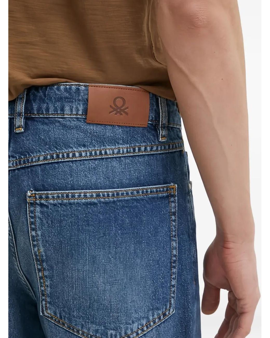 Benetton Blue Belt-Loops Jeans for men