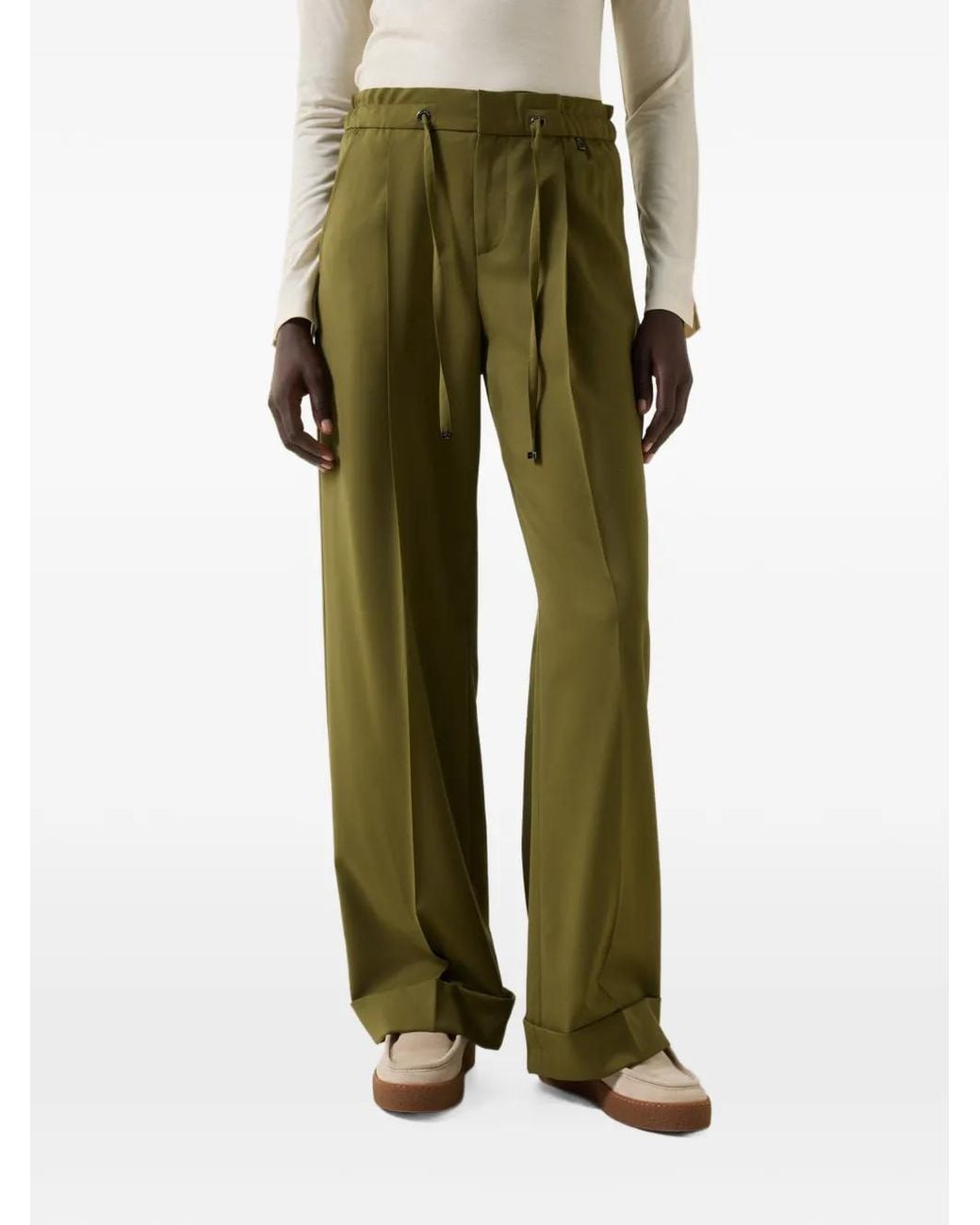 Bogner Green Pantalon Elfy Plissé En Laine