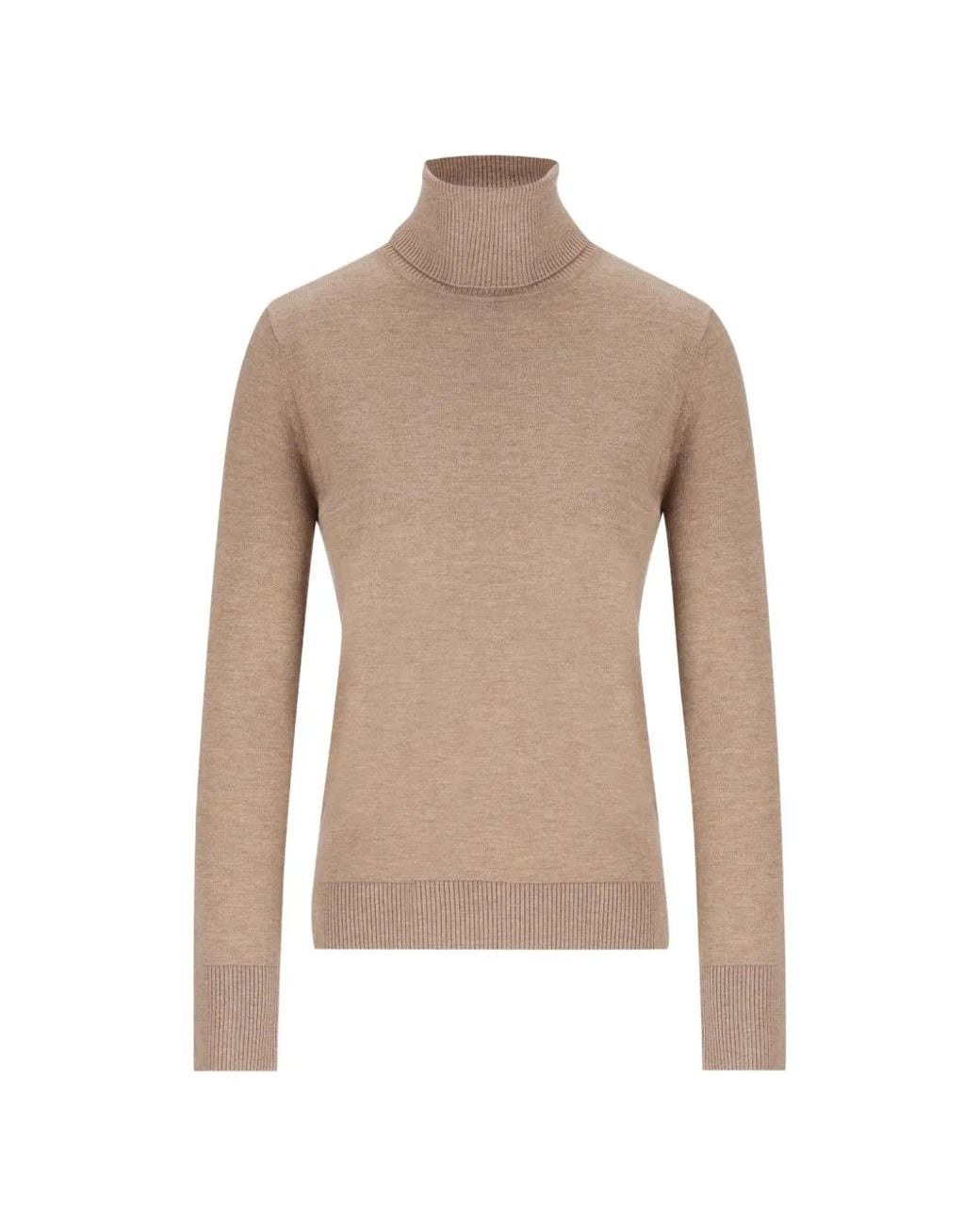 Max Mara Natural Elbow-Patch Roll-Neck Sweater