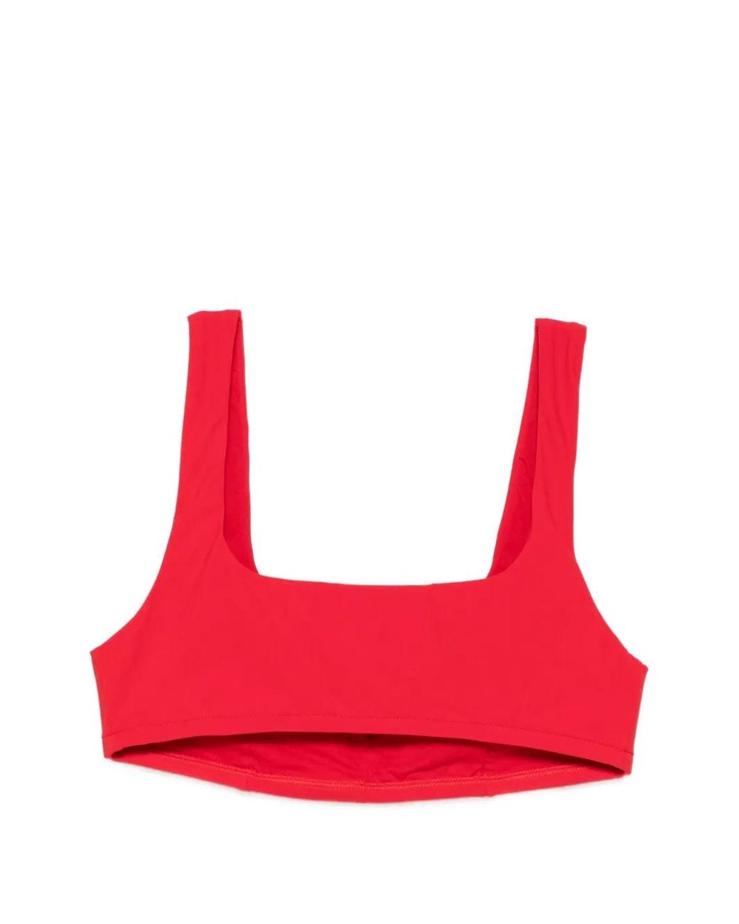 Moschino Red Lace-Up Bikini Top