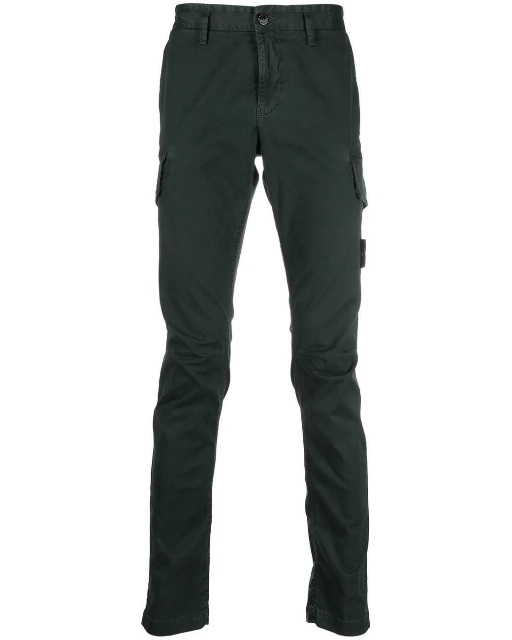 Stone Island Gray Compass-Patch Cargo Trousers for men