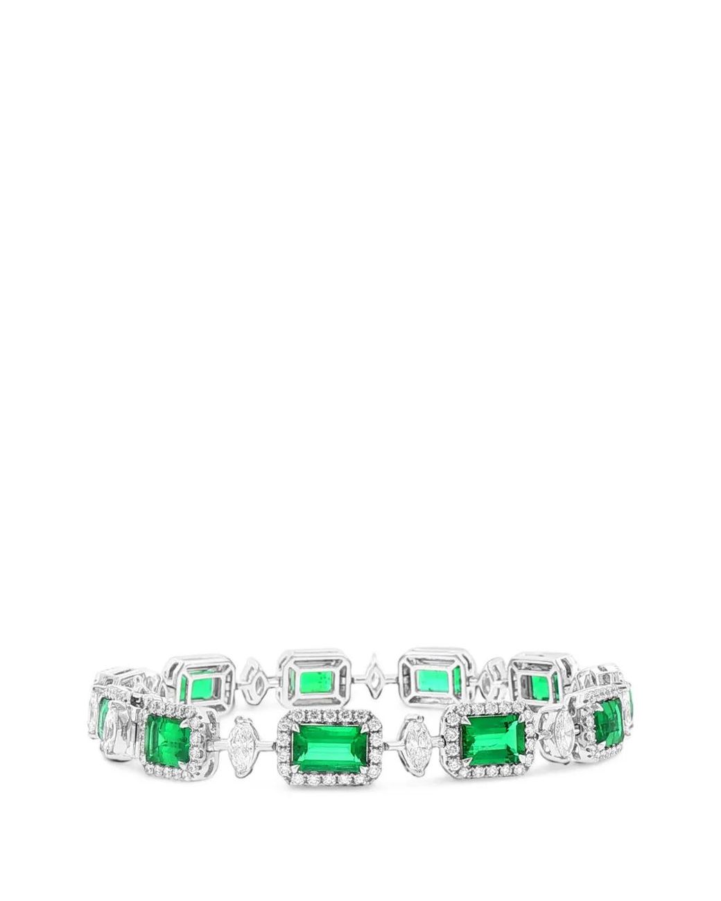 HYT Jewelry White Emerald And Diamond Bracelet