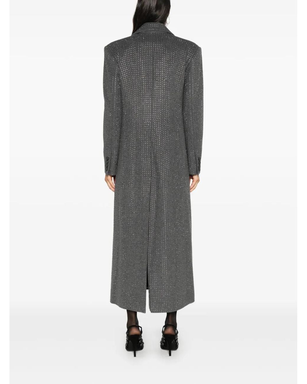 GIUSEPPE DI MORABITO Gray Rhinestone-Embellished Coat