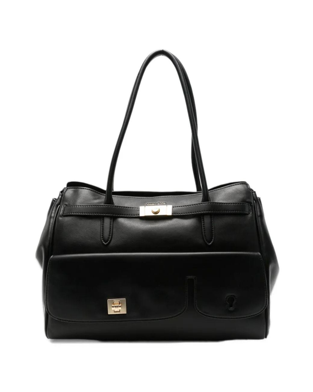 Marc Ellis Black Holley Twist-Lock Shoulder Bag