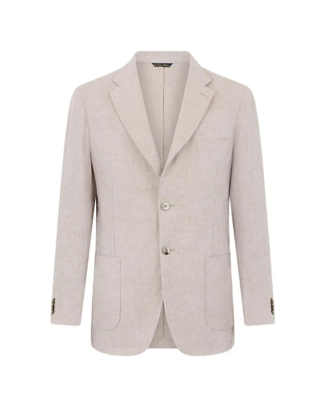 Brooks Brothers White Single-Breasted Linen Blazer for men