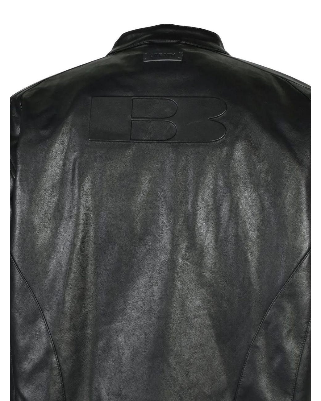 BREATH Black Racing Faux-Leather Jacket for men