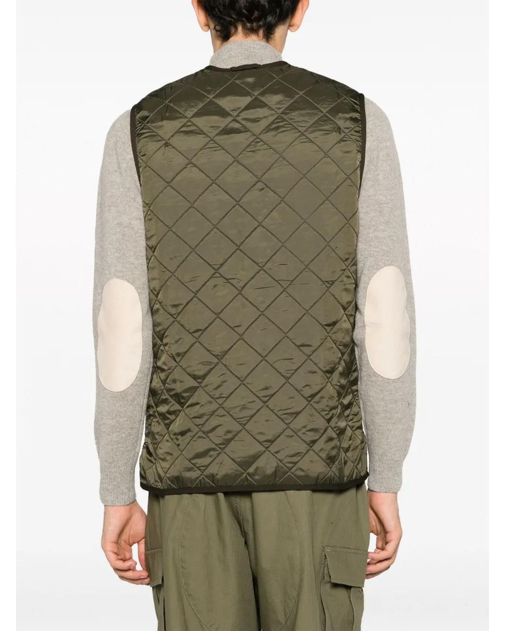 Barbour Green Reversible Diamond-Quilted Waistcoat for men
