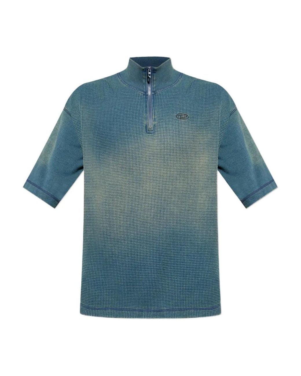 DIESEL Blue Half-Zip Sweater for men