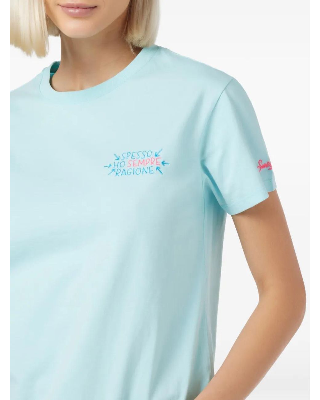 Mc2 Saint Barth Pink T-Shirt Emilie À Patch Logo