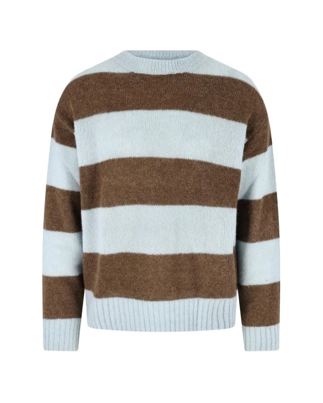 Closed Brown Striped Alpaca-Blend Sweater for men