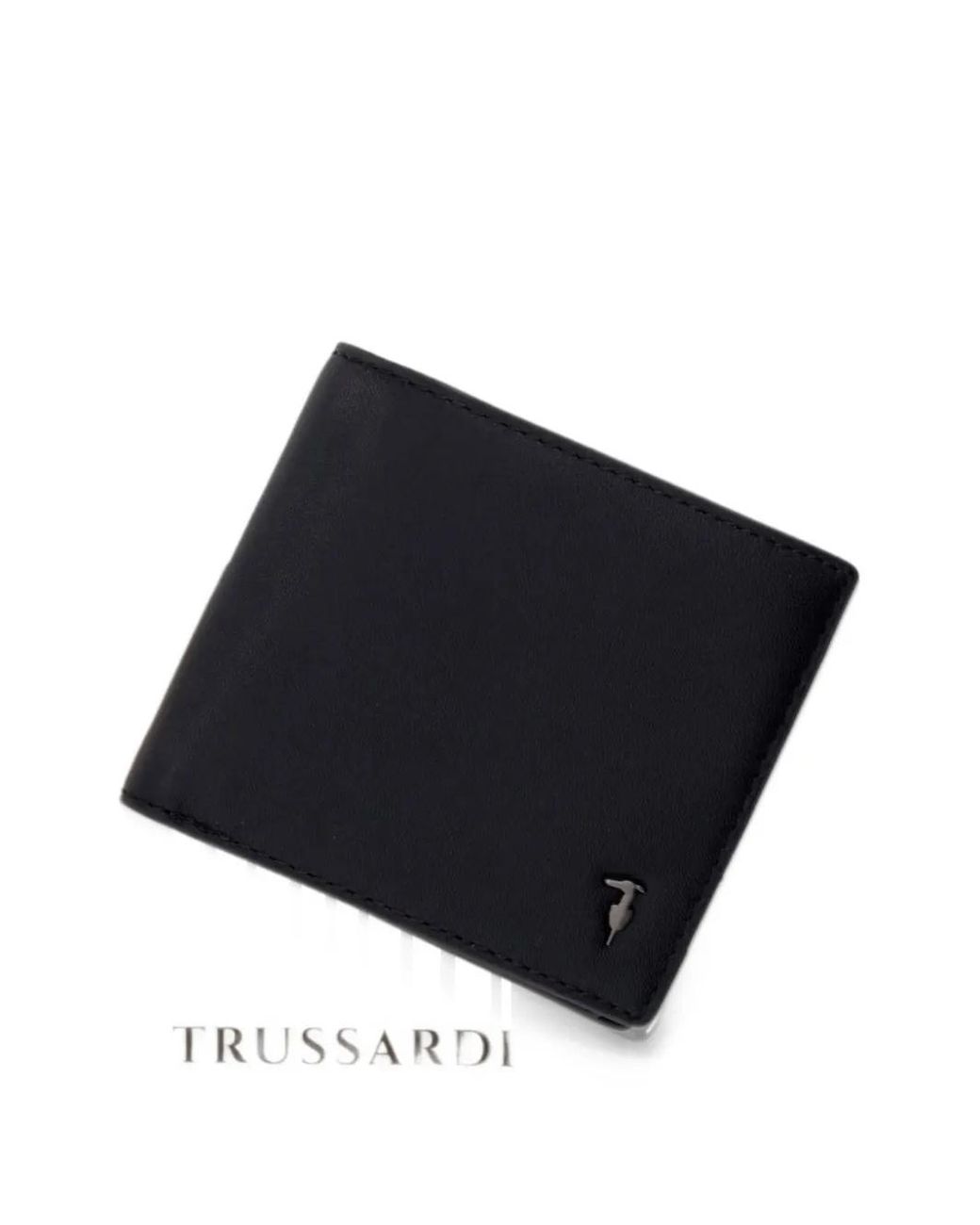 Trussardi Black Logo-Plaque Bifold Wallet for men