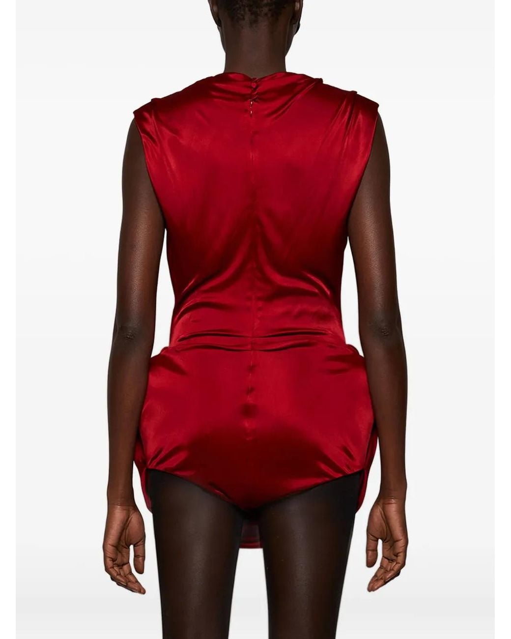 Magda Butrym Red Draped Mini Dress
