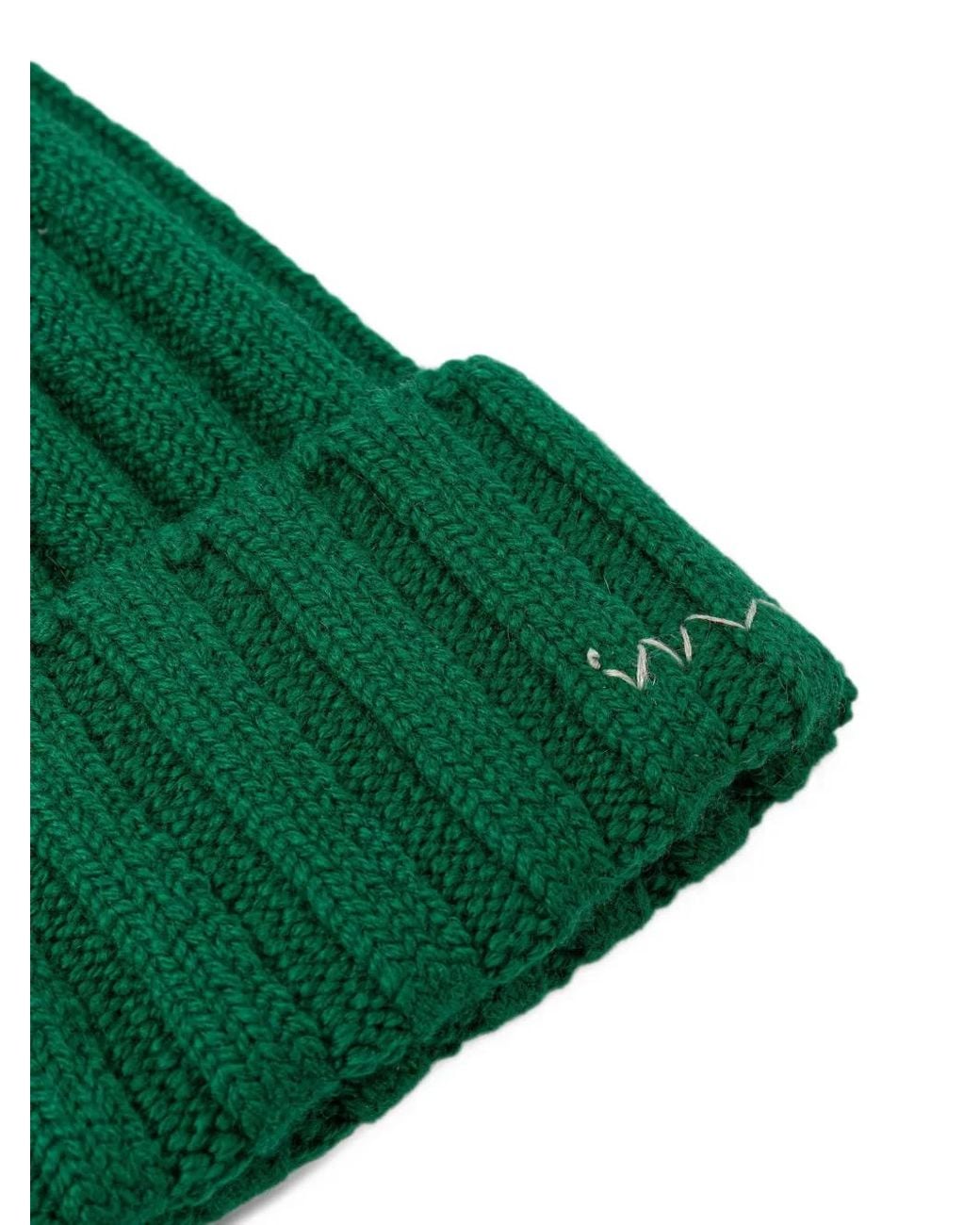 Visvim Green Bonnet En Maille Côtelée for men
