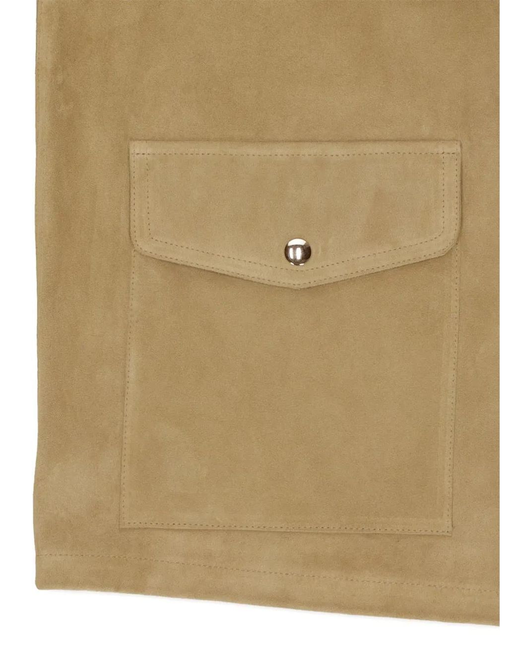 Fortela Wildlederjacke Mit Aufgesetzten Taschen in Natural für Herren