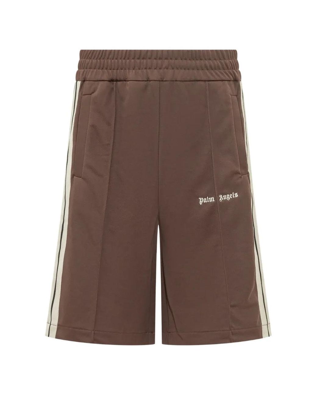 Palm Angels Brown Logo-Print Shorts for men