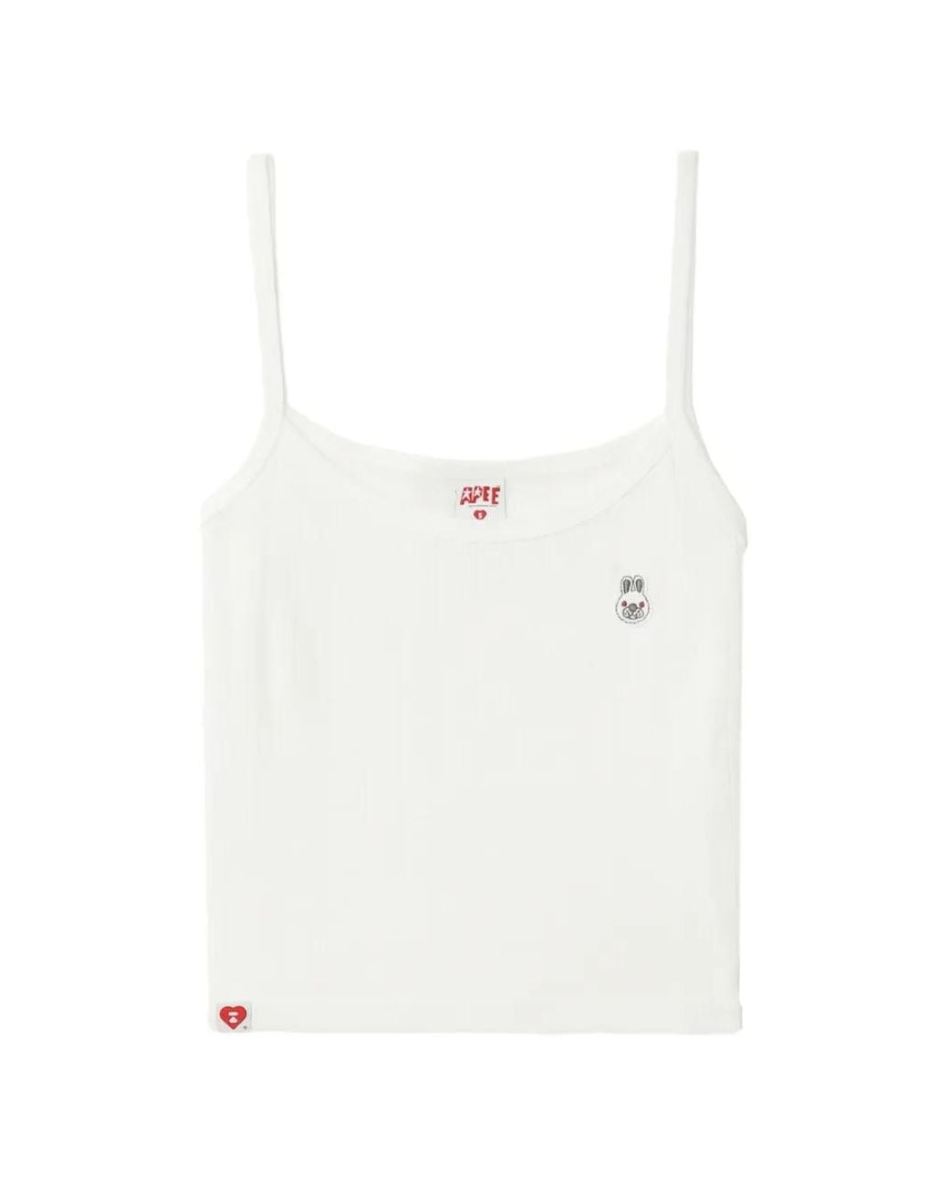 AAPE BY A BATHING AP White Baby Doppy-Patch Pointelle-Knit Tank Top