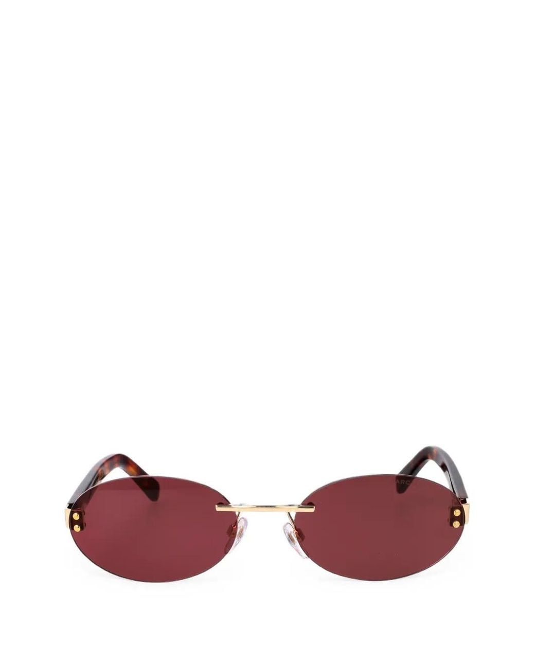 Marc Jacobs Pink Rimless Oval-Frame Sunglasses
