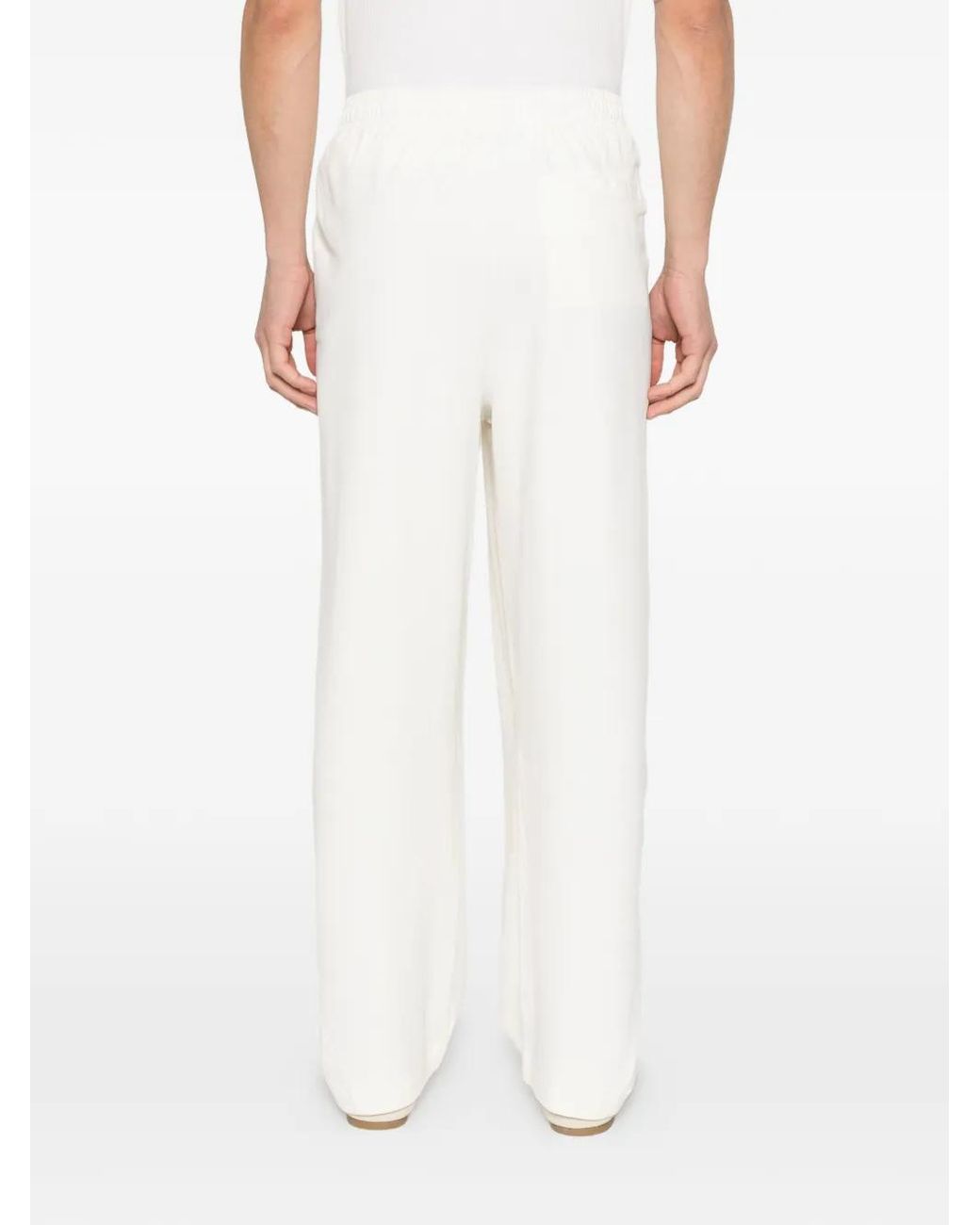 Emporio Armani White Elasticated Track Pants for men