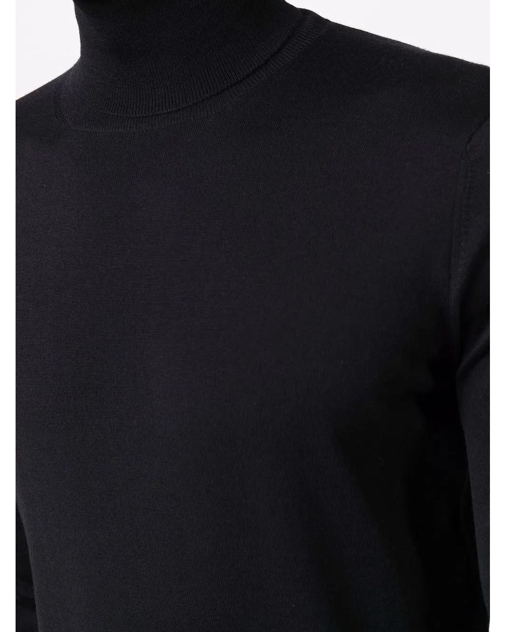 Dell'Oglio Black Roll-Neck Merino Jumper for men