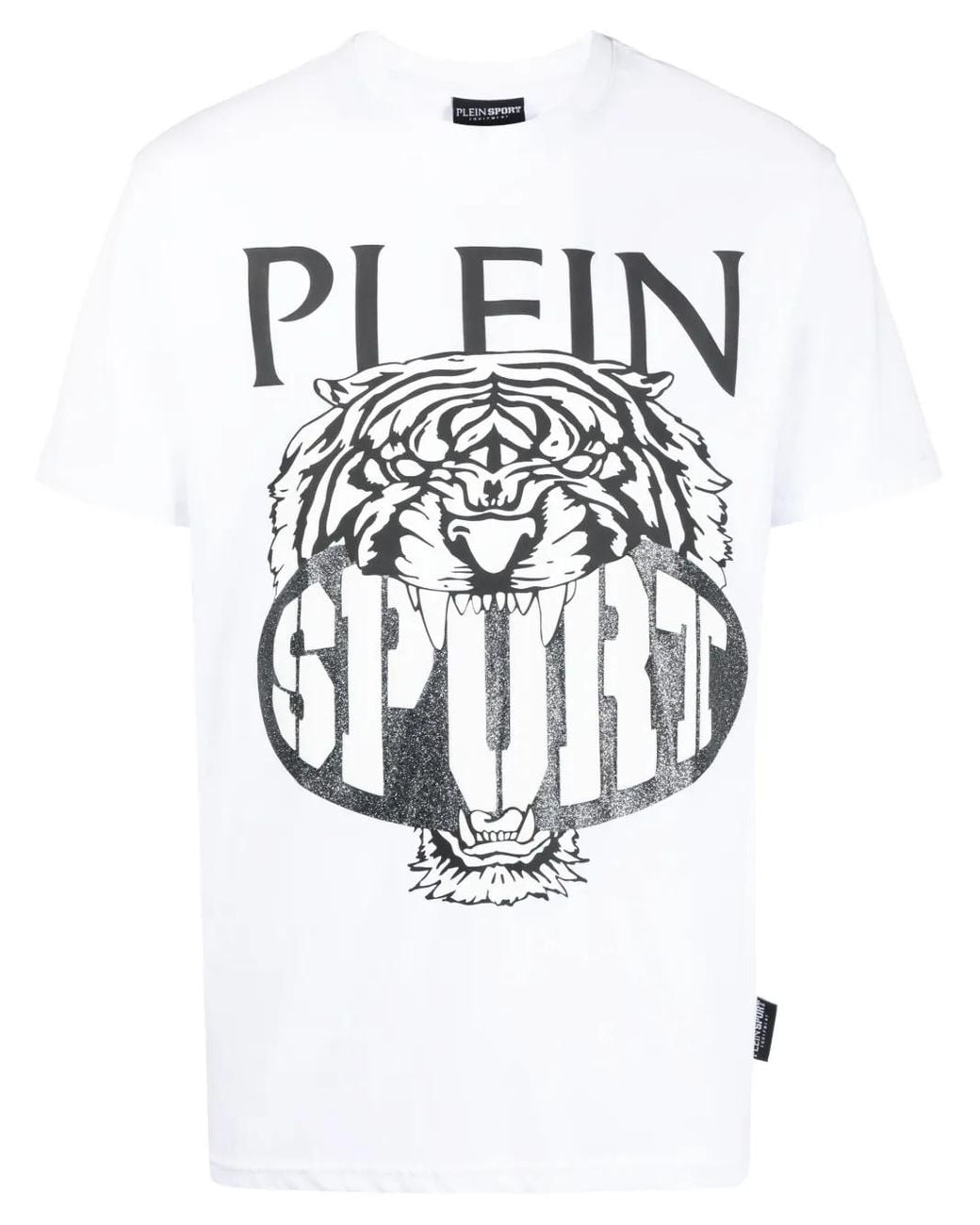Philipp Plein White Tiger Round Neck T-Shirt for men