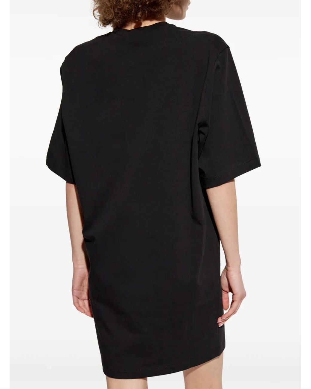 DSquared² Black Cotton T-Shirt Dress