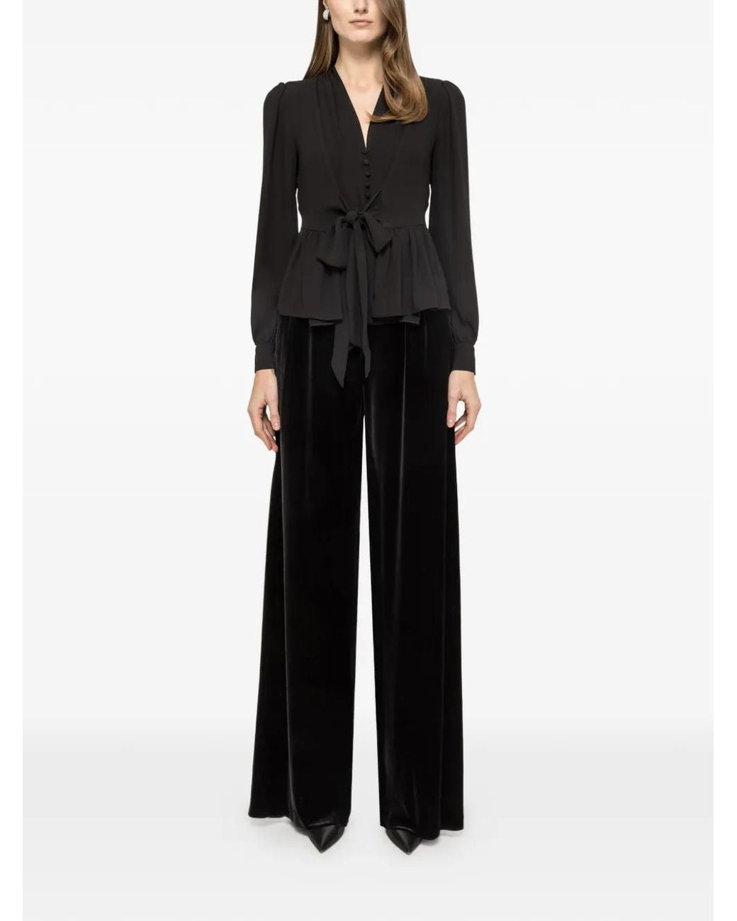 Nissa Black Blouse À Volants