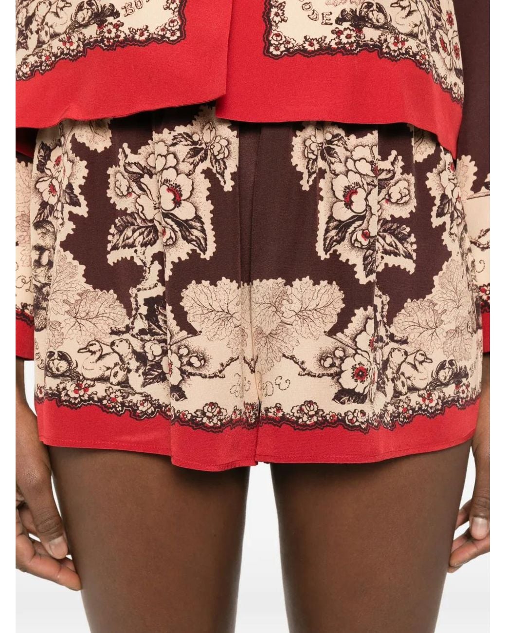 Bode Red Storybook Tap Shorts