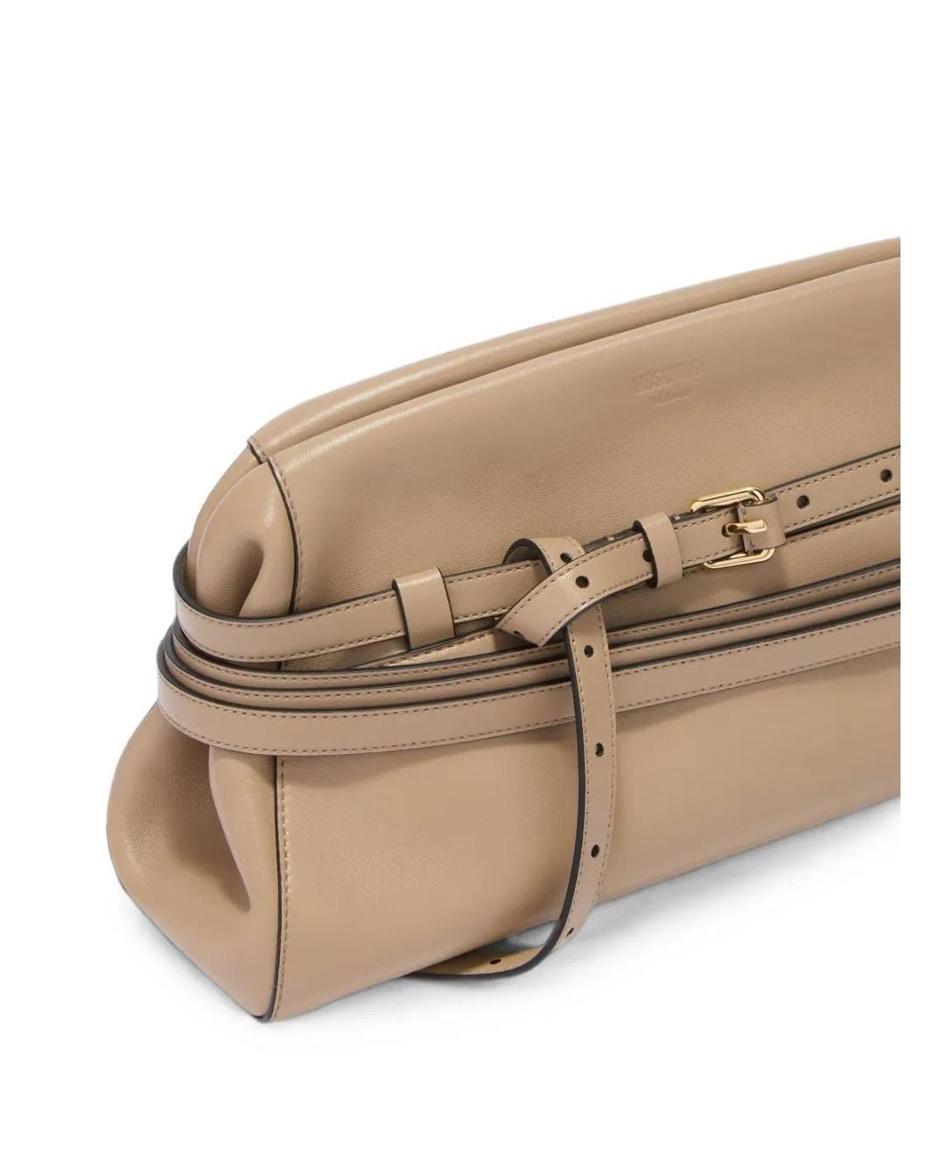 Moschino Brown Tie Me Clutch Bag