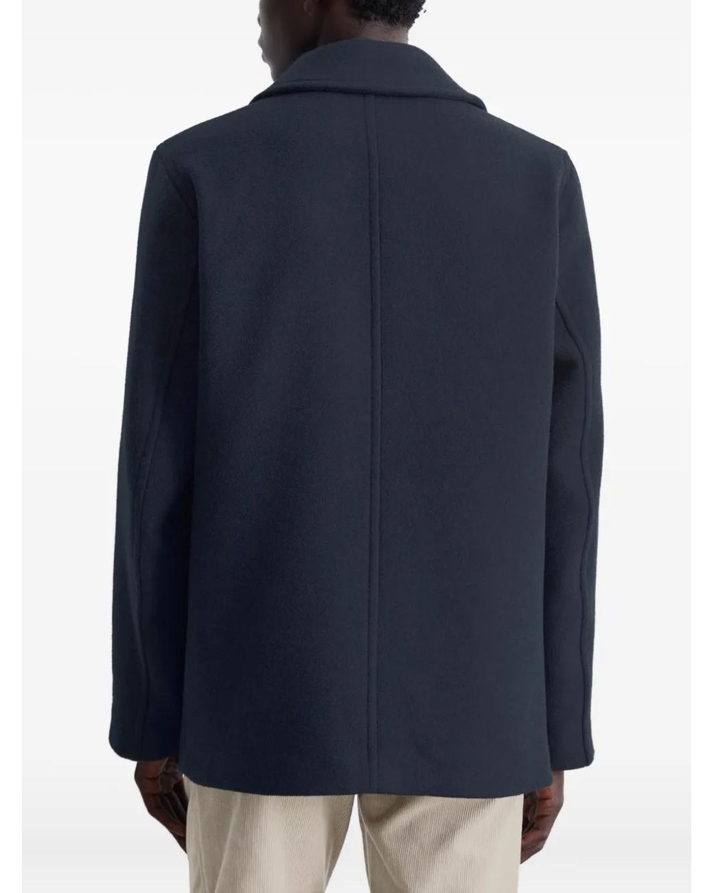 Marc O' Polo Blue Double-Breasted Peacoat for men