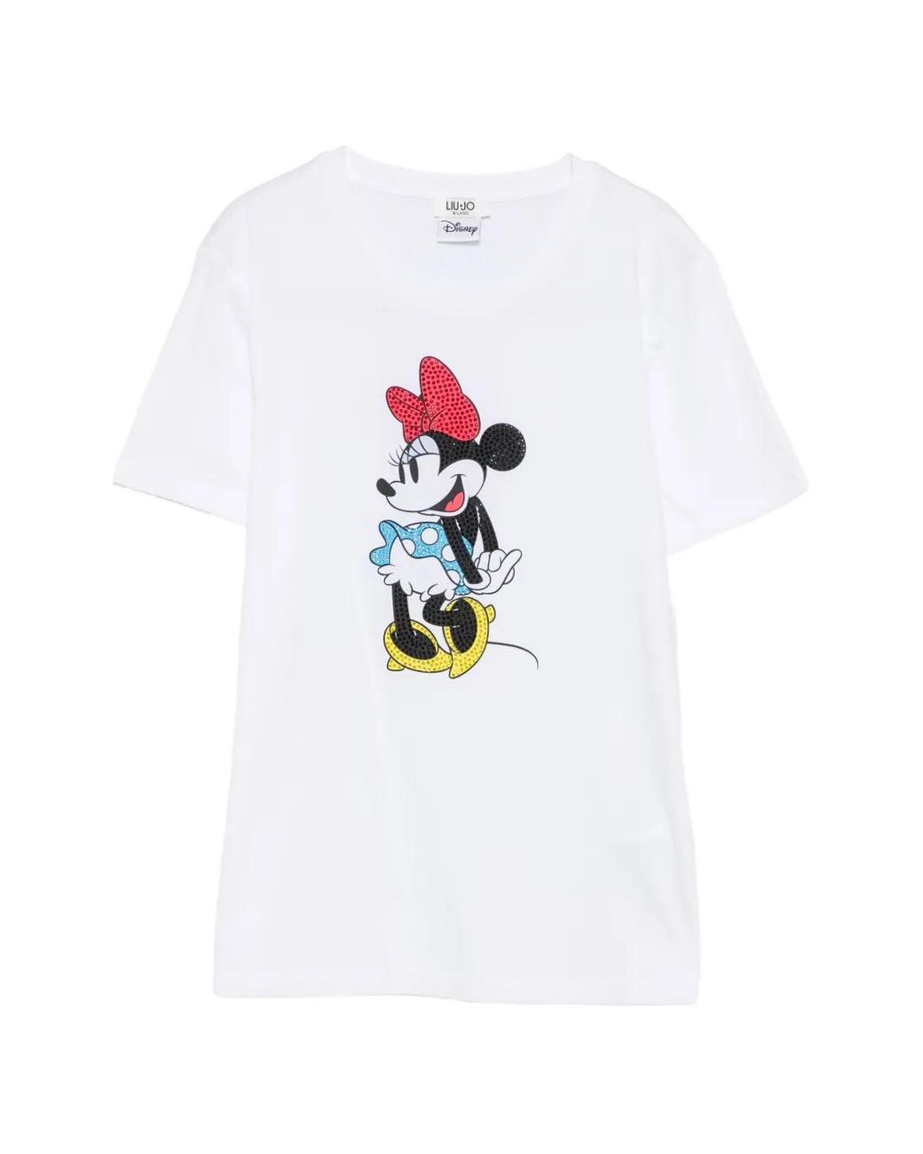 Liu Jo White X Disney Minnie Mouse Rhinestone-Embellished T-Shirt