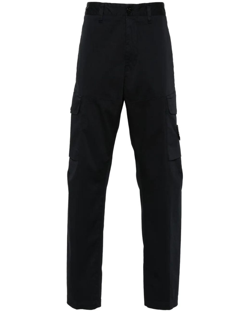 Stone Island Blue Compass-Badge Straight-Leg Trousers for men