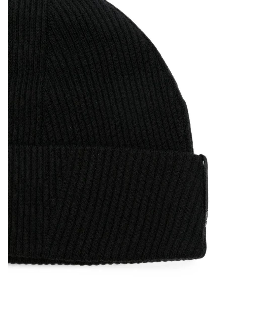Veilance Black Ribbed-Knit Beanie Hat for men