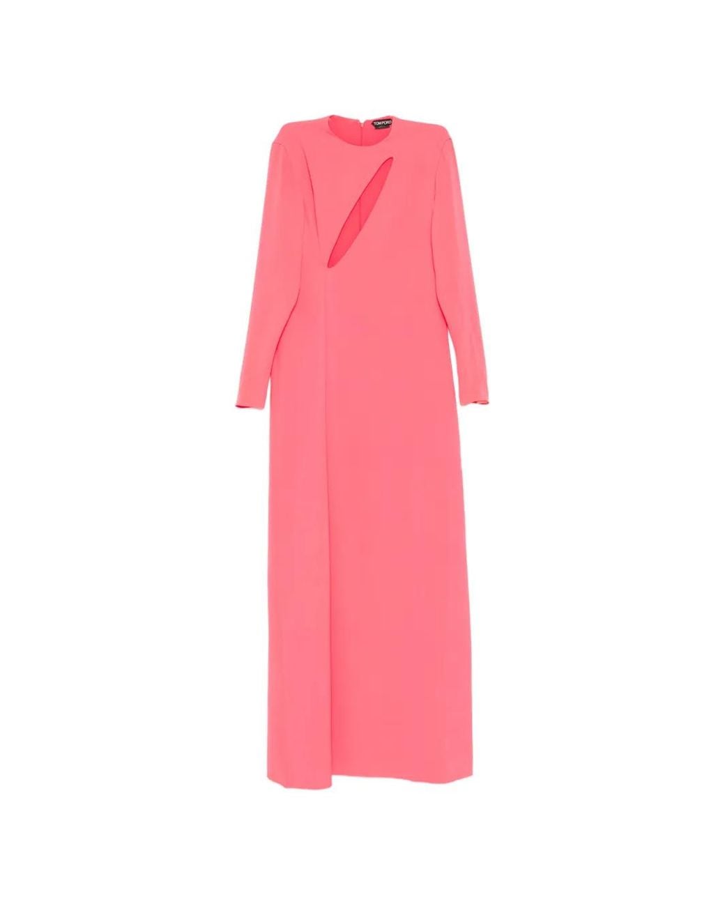 Tom Ford Pink Cutout Long-Sleeve Dress
