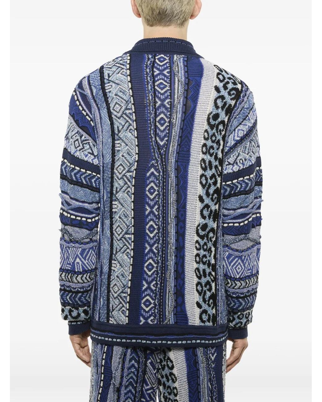 Cárdigan Tipo Polo Estampado Laneus de hombre de color Blue