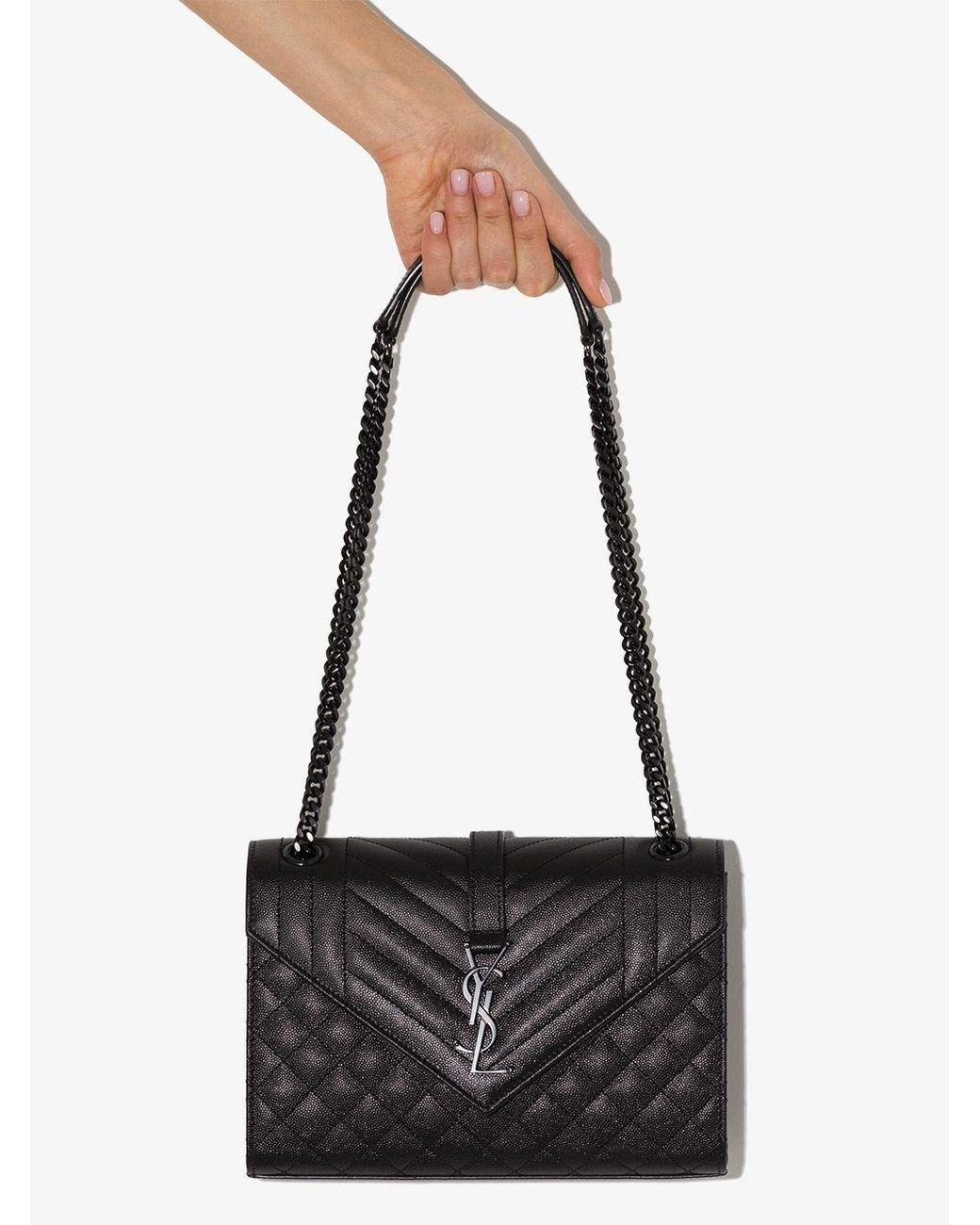 ysl black medium envelope bolsa