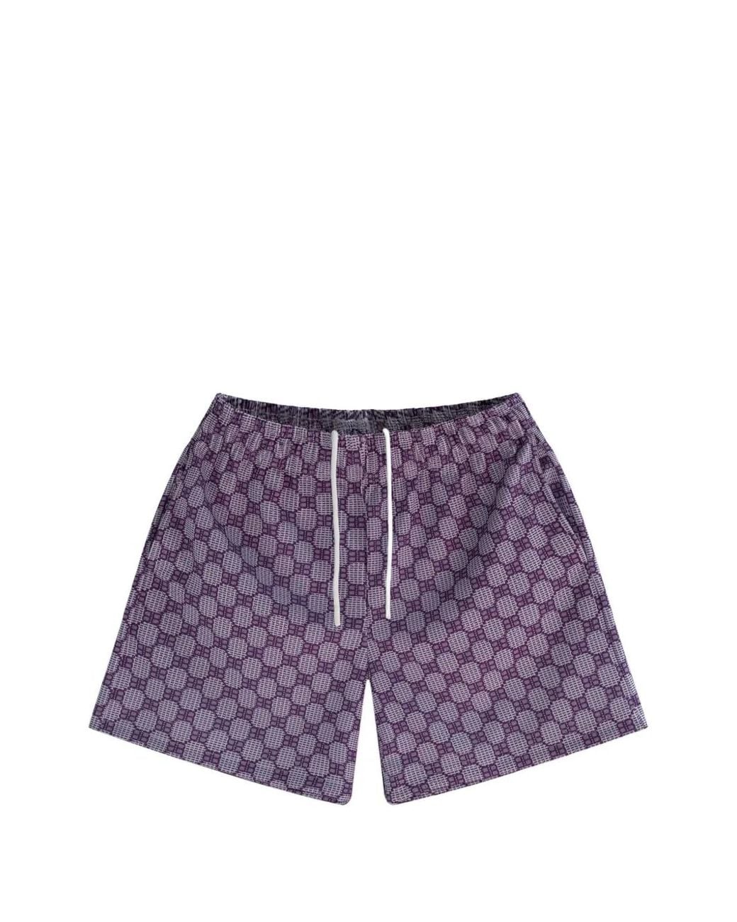 Bravest Studios Purple Geometric-Print Shorts for men