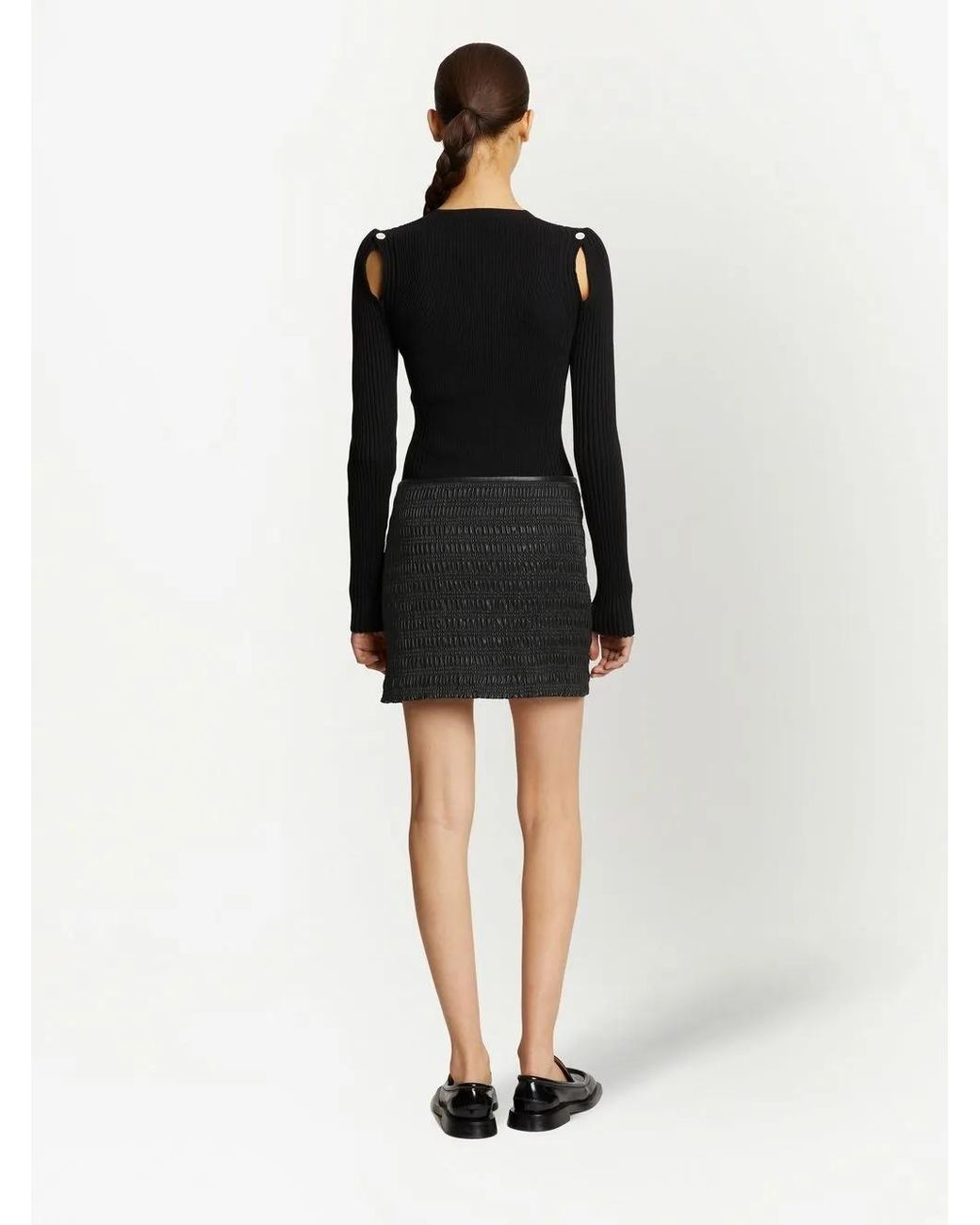 Proenza Schouler Black Gesmokter Minirock Aus Faux-Leder