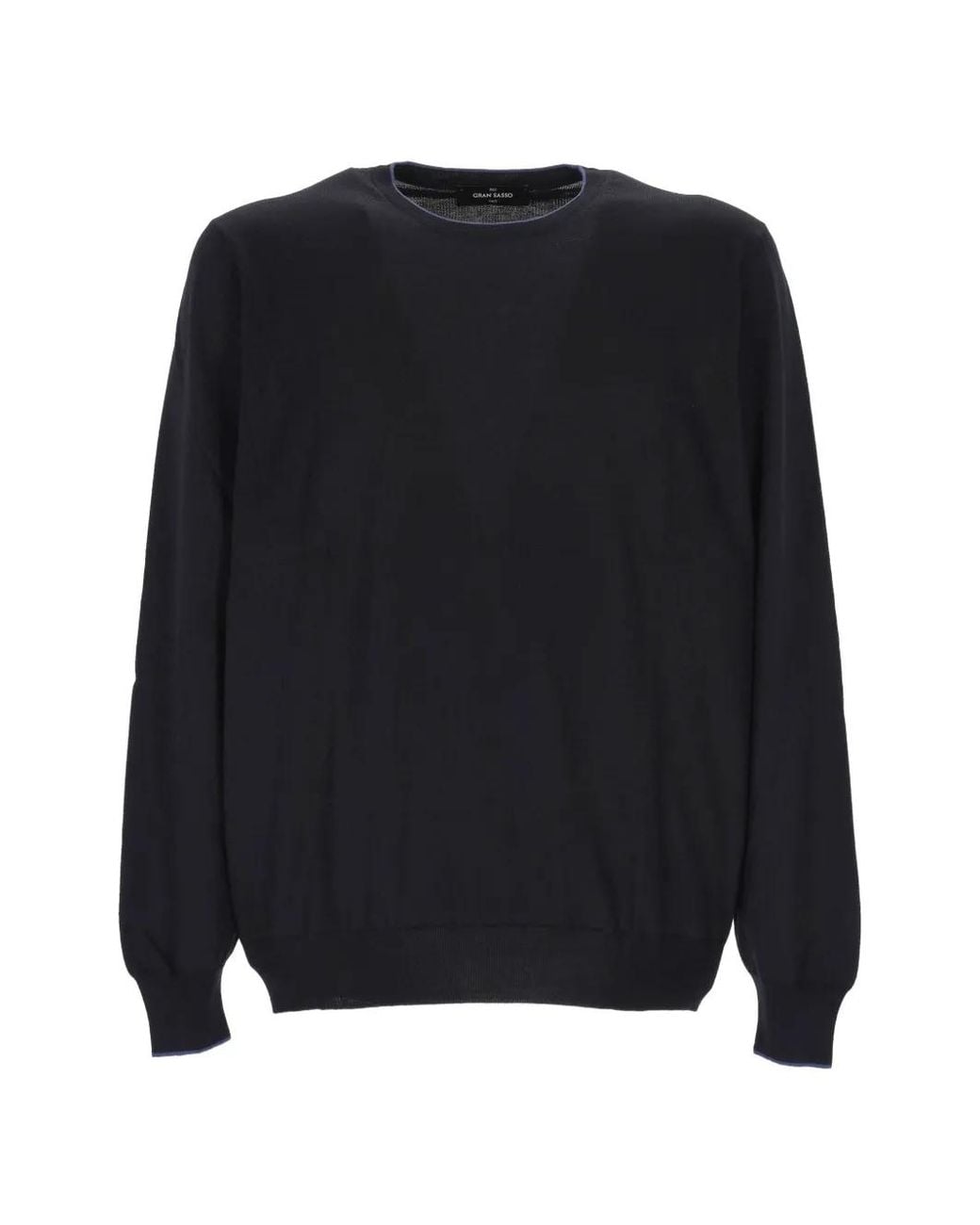 Gran Sasso Black Crew-Neck Sweater for men